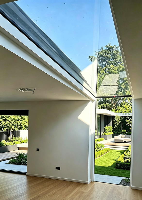 Curtain walling system corner window installed by 2Rsystems in Awbridge