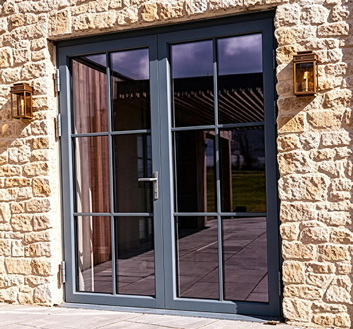 SlimLine 38 steel-look aluminium entrance door