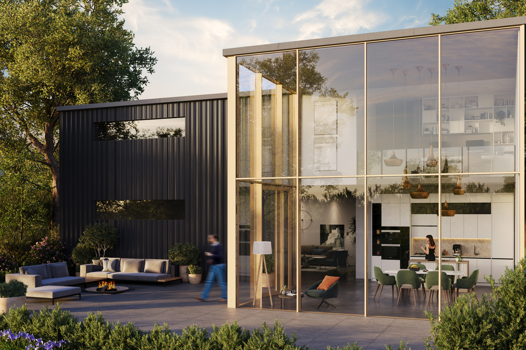 SlimWall 35 aluminium curtain walling facade, floor-to-ceiling glazing